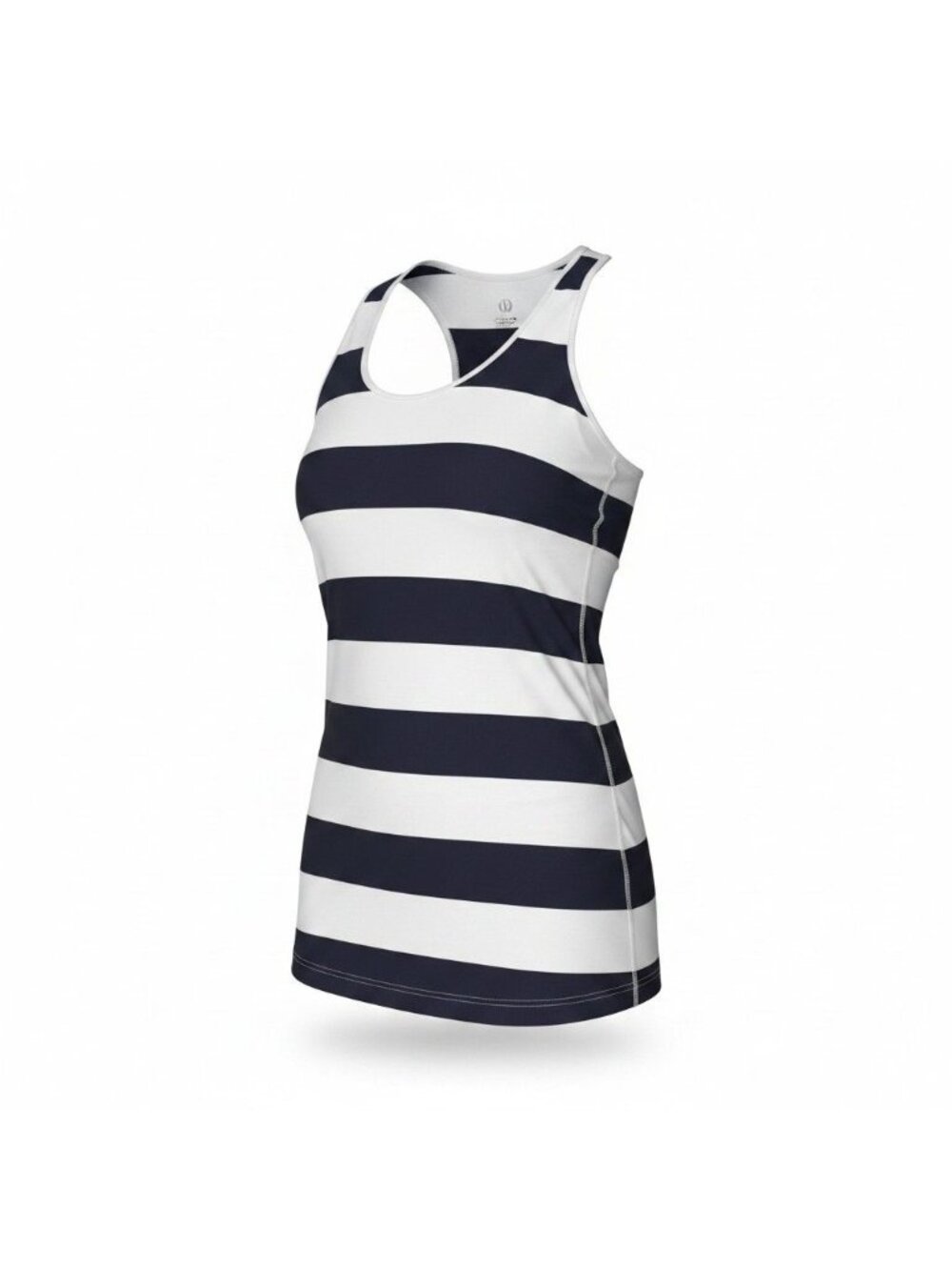 Lululemon Cool Racerback Extra Long Navy White Striped Tank Women Size 4 W1A21S
